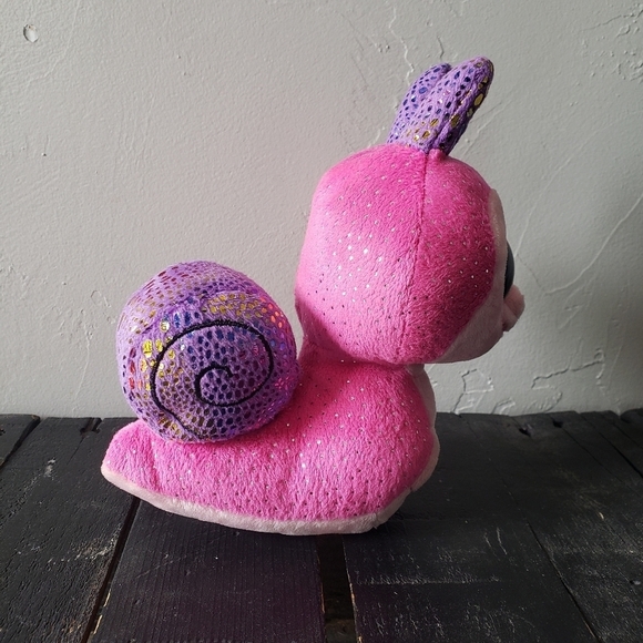 Ty Beanie Boo Baby Pink Snail Scooter Plush Toy - Picture 2 of 7
